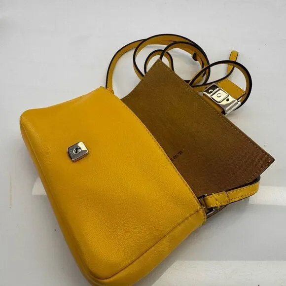 Fendi Yellow Micro Baguette Leather Crossbody Bag - Picture 9 of 15